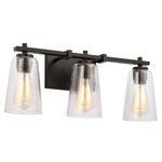 Mercer Bathroom Vanity Light - Midnight Black / Clear Seeded