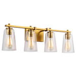 Mercer Bathroom Vanity Light - Burnished Brass / Clear Seeded