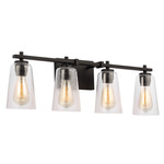 Mercer Bathroom Vanity Light - Midnight Black / Clear Seeded