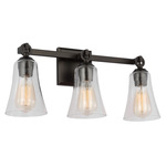 Monterro Bathroom Vanity Light - Aged Iron / Clear Seeded
