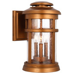Newport Outdoor Wall Sconce - Natural Copper / Clear Seeded