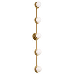 Nodes Vertical Wall Sconce - Burnished Brass / Milk
