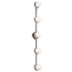 Nodes Vertical Wall Sconce - Polished Nickel / Milk