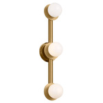 Nodes Vertical Wall Sconce - Burnished Brass / Milk