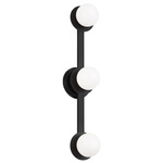 Nodes Vertical Wall Sconce - Midnight Black / Milk