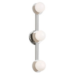 Nodes Vertical Wall Sconce - Polished Nickel / Milk