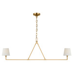 Perth Linear Chandelier - Burnished Brass / White Linen