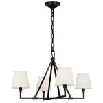 Perth Chandelier - Aged Iron / White Linen