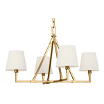 Perth Chandelier - Burnished Brass / White Linen
