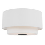 Sawyer Ceiling Flush Light - Midnight Black / White Linen