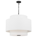 Sawyer Pendant - Midnight Black / White Linen