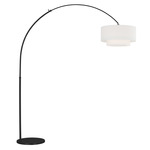 Sawyer Arc Floor Lamp - Midnight Black / White Linen