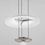 Dione Pendant - Matte Steel / White Satin