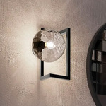 Globose Wall Sconce - Matte Black / Crystal