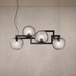 Globose Linear Pendant - Matte Black / Crystal Globose Linear Pendant - Matte Black / Crystal