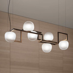Globose Linear Pendant - Matte Bronze / White Globose Linear Pendant - Matte Bronze / White