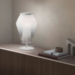 Anisette Table Lamp - White / White