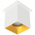 Zoron Square Color-Select Ceiling Light - White / Gold / Clear