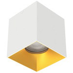 Zoron Square Color-Select Ceiling Light - White / Gold / Clear