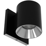 Zoron Round Color-Select Wall Light - Black / Chrome / Clear