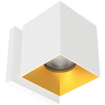 Zoron Square Color-Select Wall Light - White / Gold / Clear