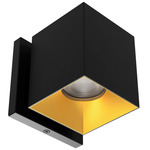 Zoron Square Color-Select Wall Light - Black / Gold / Clear