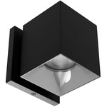 Zoron Square Color-Select Wall Light - Black / Chrome / Clear