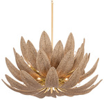 Varanasi Chandelier - Vintage Gold Leaf / Natural Wood
