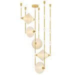 Solara Chandelier - Vintage Polished Brass / Cloud