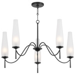 Legacy Chandelier - Forged Iron / Etched Glass Legacy Chandelier - Forged Iron / Etched Glass