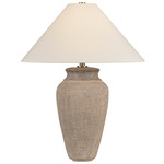 Vessel Table Lamp - Earthy Beige / White Linen Vessel Table Lamp - Earthy Beige / White Linen