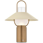 Kindle Rechargeable Table Lamp - Patina Brass / Soft Sand Kindle Rechargeable Table Lamp - Patina Brass / Soft Sand