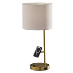 Wyatt Supercharger Table Lamp - Antique Brass / Off White