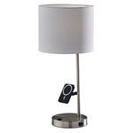 Wyatt Supercharger Table Lamp - Brushed Steel / White