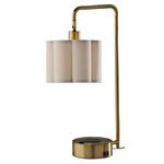 Dover Supercharger Table Lamp - Antique Brass / Off White