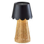 Tory Cordless Table Lamp - Rattan / Black