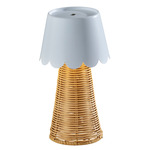 Tory Cordless Table Lamp - Rattan / White