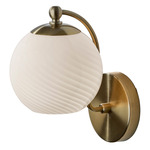 Swirl Wall Sconce - Antique Brass / White Swirl