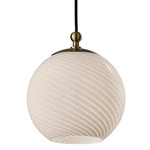 Swirl Pendant - Antique Brass / White Swirl