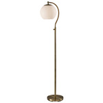 Swirl Floor Lamp - Antique Brass / White Swirl