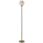 Swirl Torchiere Floor Lamp - Antique Brass / White Swirl