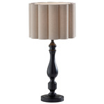Claret Table Lamp - Black Wood / Cream