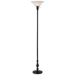 Claret Torchiere Floor Lamp - Black Wood / Alabaster