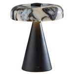 Randy Cordless Table Lamp - Black / Marble
