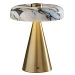 Randy Cordless Table Lamp - Antique Brass / Marble