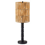 Norfolk Table Lamp - Black Wood / Raffia