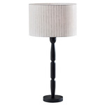 Nigel Table Lamp - Black Wood / White Linen