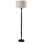 Nigel Floor Lamp - Black Wood / White