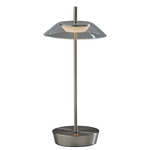 Ako Cordless Table Lamp - Brushed Steel / Clear