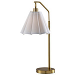 Lyra Table Lamp - Antique Brass / White